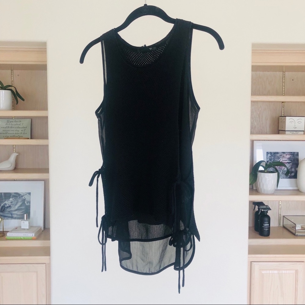 Scotch & Soda Double Layer, Side Tie Top in Black
